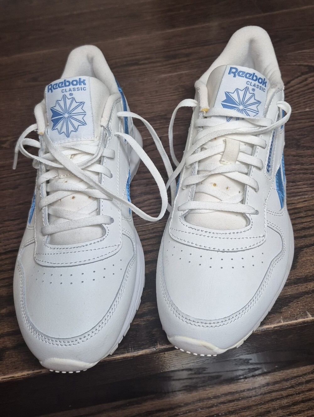 Reebok Classic White & Blue Sneakers
